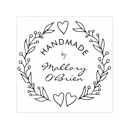 ハンドメイドバイボタニカルハートドードルリース セルフインキングスタンプ (デザイン)