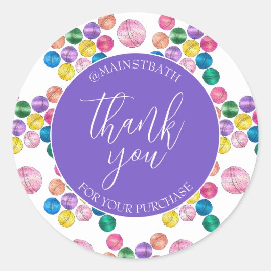 ハンドメイドバスビューティービジネスシャワーボムラベル ラウンドシール (正面)