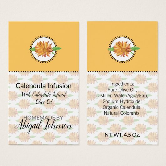 ハンドメイドバス&ボディカレンデュラ ワイルドフラワー ギフトタグ (正面&裏面)