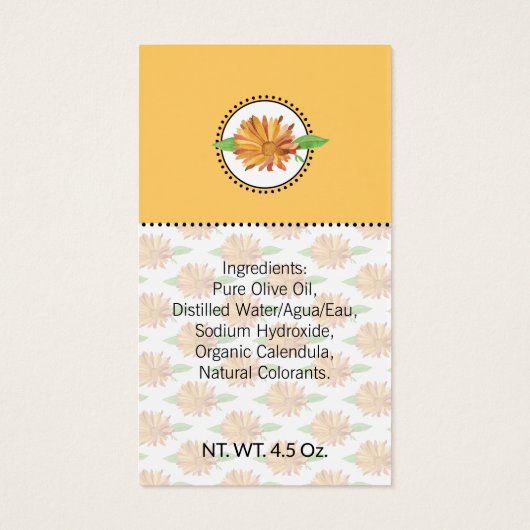 ハンドメイドバス&ボディカレンデュラ ワイルドフラワー ギフトタグ (裏面)