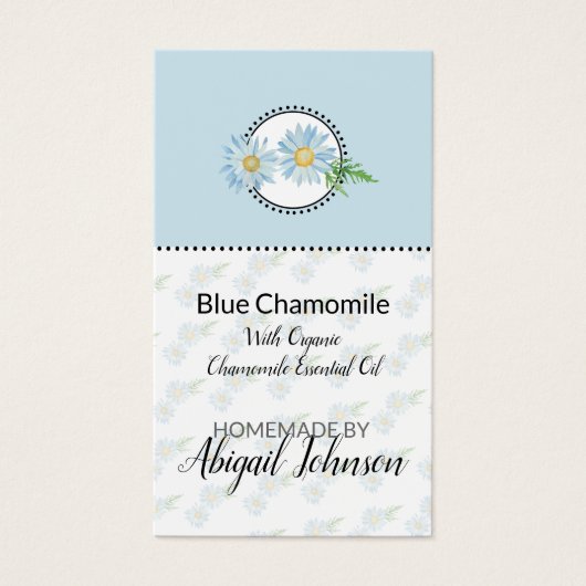 ハンドメイドバス＆ボディーブルーチャモミール ギフトタグ (正面)