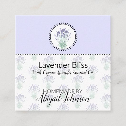ハンドメイドバス&ボディ ラベンダー製品用タグ スクエア名刺 (正面)