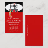 ハンドメイドブティックキルテッドアンティーク裁縫機 名刺 (正面/裏面)