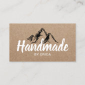 ハンドメイドプロダクツマウンテンタイポグラフィ素朴クラフト 名刺 (正面)