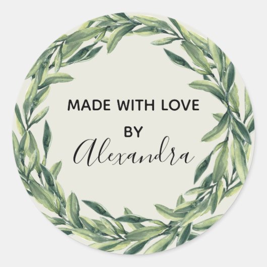 ハンドメイドプロダクトヴィンテージブランチトレンディークラフト紙 ラウンドシール (正面)