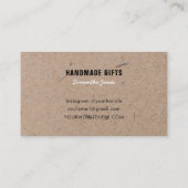 ハンドメイドミニマルモダンリスト素朴クラフト紙 名刺 (裏面)