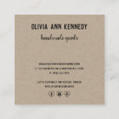 ハンドメイドラブクラフトエッツィホームクラフター スクエア名刺 (裏面)