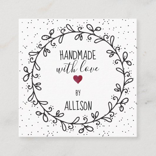 ハンドメイドラブクラフト 両面ハンギングタグ スクエア名刺 (正面)
