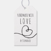 ハンドメイドラブドードルハートクラフト紙 ギフトタグ (正面)