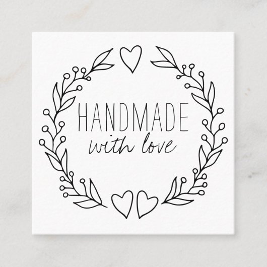 ハンドメイドラブドードルリース スクエア名刺 (正面)