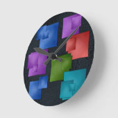 ハンドメイド溶融ガラスの現代アート ラウンド壁時計 (傾斜)