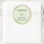 ハンドメイド素朴グリーンゴールデンフレーム ラウンドシール (バッグ)