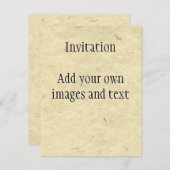 ハンドメイド繊維の紙 招待状 (正面/裏面)