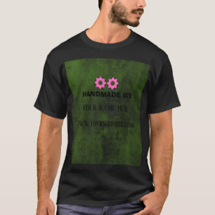 ハンドメイド製品 ビンテージ フラワー ゴールド ビジネス Tシャツ