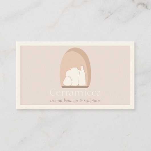 ハンドメイド陶芸磁器彫刻花瓶 名刺 (正面)