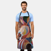 ハンドメイド音楽抽象芸術絵画ズ エプロン (着用した状態)