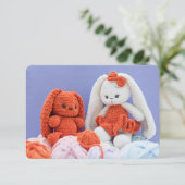 ハンドメイド風のクロケットウサギ エンクロージャーカード (スタンド正面)