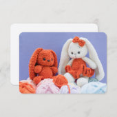 ハンドメイド風のクロケットウサギ エンクロージャーカード (正面/裏面)