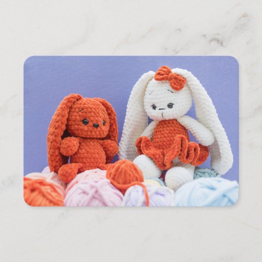 ハンドメイド風のクロケットウサギ エンクロージャーカード (正面)