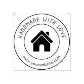 ハンドメイド ウィズ ラブ カスタム ロゴ テキスト パーソナライズド ラバースタンプ (インプリント)