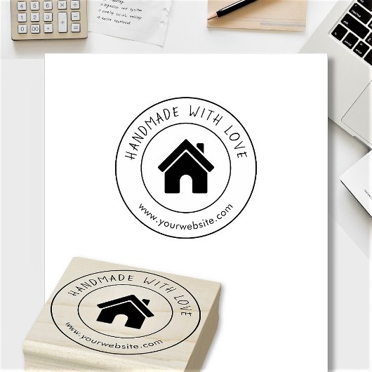ハンドメイド ウィズ ラブ カスタム ロゴ テキスト パーソナライズド ラバースタンプ