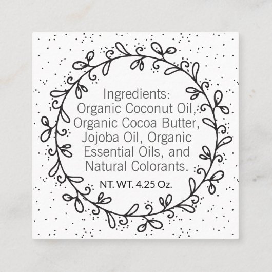 ハンドメイド ウィズ ラブ クラフト 両面ハンギングタグ スクエア名刺 (裏面)