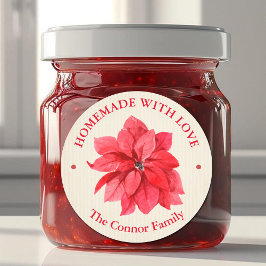 ハンドメイド ウィズ ラブ クリスマス フラワー ラウンドシール