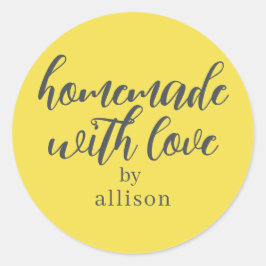 ハンドメイド・ウィズ・ラブ パーソナライズ ギフト 黄色 ラウンドシール