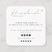 ハンドメイド・ウィズ・ラブ ロゴ 小規模ビジネス ソーシャルメディア スクエア名刺 (正面)