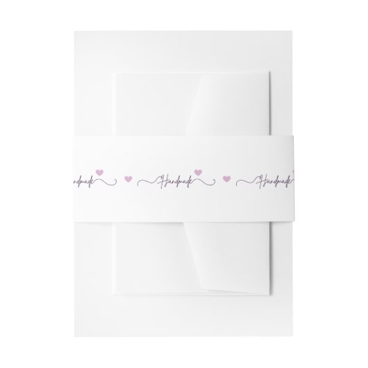 ハンドメイド ウィズ ラブ 小さなビジネス 包装 招待状ベリーバンド (正面例)