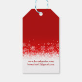 ハンドメイド ウィズ ラブ 赤いクリスマスの雪の結晶 ギフトタグ (裏面)