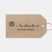 ハンドメイド オーダーネーム ヤーン クラフト ギフトタグ (正面(横))