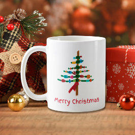 ハンドメイド クリスマスツリー - 祝祭的なホリデーギフト コーヒーマグカップ