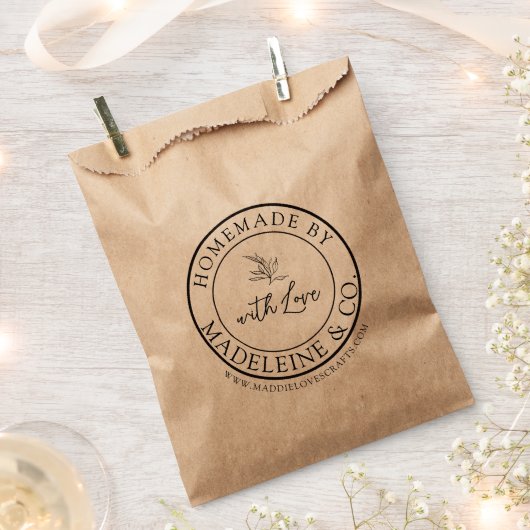 ハンドメイド ボタニカル オーダーメイド プロダクト パッケージング ギフト フェイバーバッグ (クリップ留めされた状態)