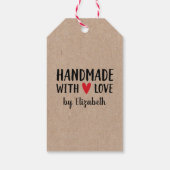 ハンドメイド ラブ ギフトタグ 個別名入れ クラフト紙 (裏面)