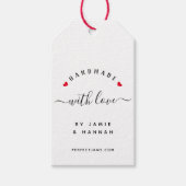 ハンドメイド ラブ クラフト 現代的なスクリプト ギフトタグ (正面)