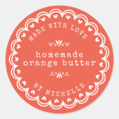 ハンドメイド ラブ ジャム ラベル 缶詰め ステッカー (正面)