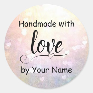 ハンドメイド ラブ ハート ラベル モノグラム 水彩