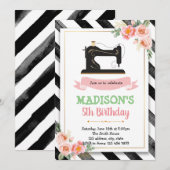 ハンドメイド 手作り 縫製 パーティー 招待状 (正面/裏面)