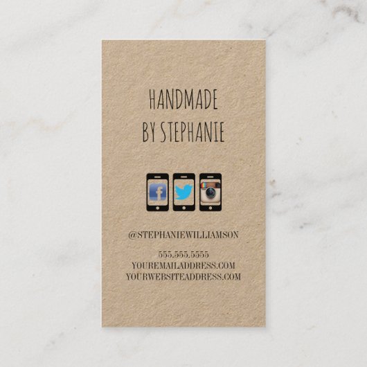 ハンドメイドwithラブベーキング |ベーカリークラフト紙 名刺 (裏面)