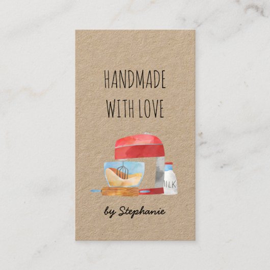 ハンドメイドwithラブベーキング |ベーカリークラフト紙 名刺 (正面)