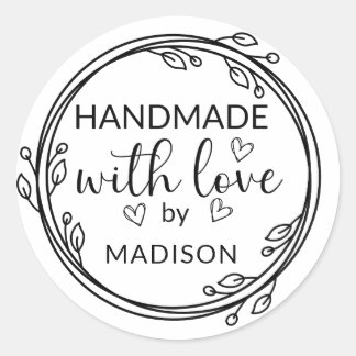 ハンドメイドwithラブ名前をカスタムする ラウンドシール