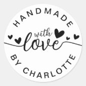 ハンドメイドwithラブ名前をカスタムする ラウンドシール (正面)