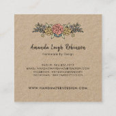 ハンドメ素朴モダンードフローラEtsyホームクレフター スクエア名刺 (裏面)