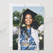 ハンドモダンレタリング卒業写真 サンキューカード (正面)