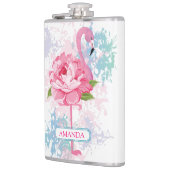 ハンドモノグラ絵を描ムフラミンゴ フラスク (左)
