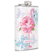 ハンドモノグラ絵を描ムフラミンゴ フラスク (右)