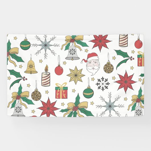 ハンドユニークドーンクリスマスドドルズデザイン 横断幕 (横)