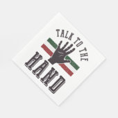 ハンドユーモア動揺してに向かって話す スタンダードランチョンナプキン (角)