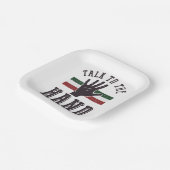 ハンドユーモア動揺してに向かって話す ペーパープレート (傾斜あり)